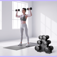 (Black) Dumbbell Set with Carry Rack – 1kg 2kg 3kg Weights for Home Workouts