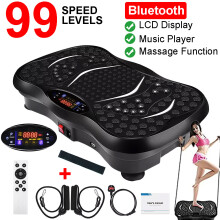 (Black) Power Vibration Plate Exercise Machine – 99 Levels & 10 Modes, Bluetooth, Remote ControlHome Fitness & Weight Loss
