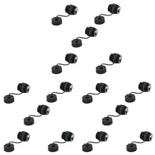 15St Panelmontering RJ45 Vattentät Kontakt Ethernet LAN-Kabelkontakt Dubbelhuvudadapter med Dammskydd