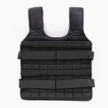 (Black, One-size) Adjustable Weight Vest for Fitness and Running, PA Nylon Material, Plate Carrier for Strength Training