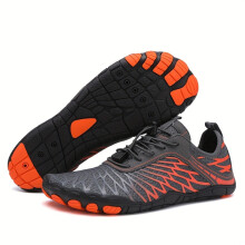 (Gray Orange, 12.5) Men'S Lightweight Barefoot Wading Shoes, Quick-Dry Adjustable Design, Suitable for Hiking, Fitness, And Swimming