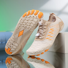 (Beige, 5) [Women's Water Shoes] Lightweight Quick-Dry Women's Water Shoes-Breathable Mesh Fabric, Rubber Sole, All-Season Comfort