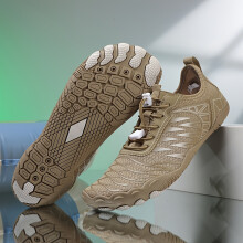(Khaki, 7.5) [Women's Water Shoes] Lightweight Quick-Dry Women's Water Shoes-Breathable Mesh Fabric, Rubber Sole, All-Season Comfort