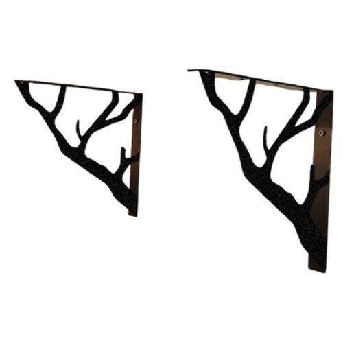 1set Metal Shelf Bracket with Branch-Inspired Design, Ideal for Decorative and Practical Kitchen Shelving