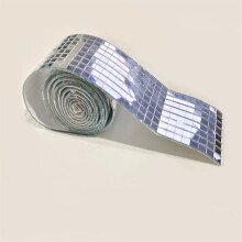 (Sliver) 100x4cm Self-Adhesive Glass Mosaic Tiles, 1m Grid, Silver Mirrors, DIY Crafts, Wall Stickers