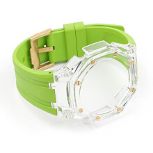 (Light Green 2) G-Shock GAB2100/GA2100 Viton Rubber Strap & Case with Silver or Gold Buckle