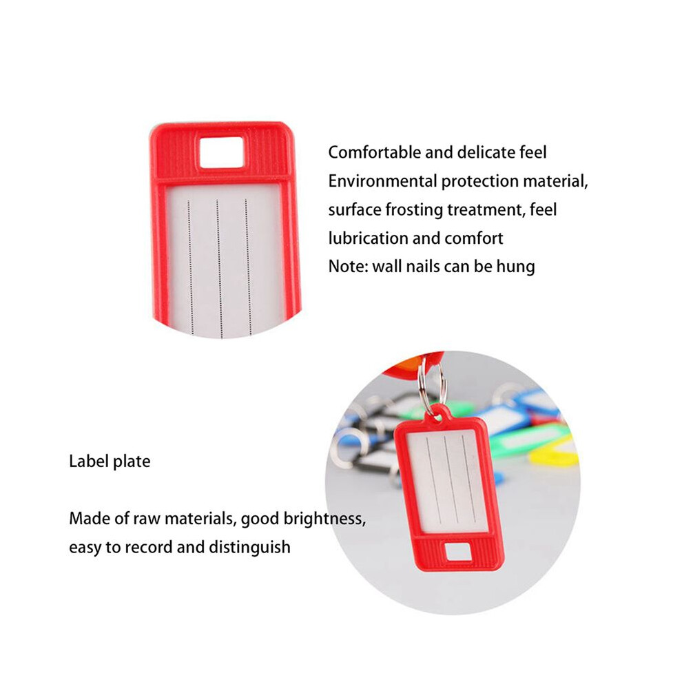 200 Pieces Plastic Key Tags Oval Shaped Label Tag With Window And Split Ring,Blank Labeling Tags 5 Colors 6031369304885