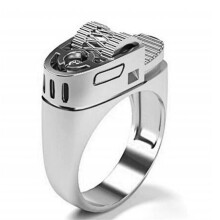 (Silver 9) Personalized Lighter-Shaped Alloy Ring: Trendy Fashion Accessory