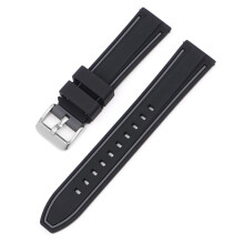 (Black 1, 22MM) Two-Tone Silicone Strap for Huami, Samsung, Xiaomi, Huawei, GT2 | 20-26mm Sizes
