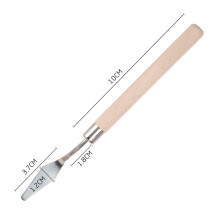 (Small) Gouache & Oil Paint Scraper Set - Wooden & Stainless Steel Spatula Palette Knife for Mixing, Artist Crafts & Art Supplies