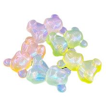 10PCS Colorful Thousand-Faced Bear & Mermaid Acrylic Bead Hairpins, Pearl Starry Sky DIY Jewelry Accessories