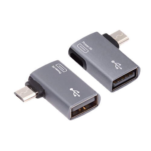 (Right Bend) Micro USB HOST OTG Adapter with Power Supply FireTV Stick Adapter 1