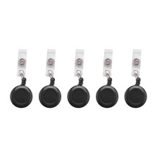 5X Retractable Yo Yo Key Ring PULL CHAIN Belt Clip ID CARD Holder Ski Pass - Black
