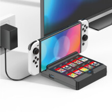 NS/Switch OLED Charging Dock with 10 Game Slots - Accessories Organizer
