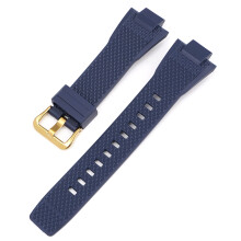 (Blue-Rubber Ring) G-Shock GST-B400 Replacement Strap with Gold Buckle