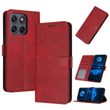 (red) Flip Case for Motorola Edge 70 Pro PU Leather Wallet Cover Multi Card Slots Magnetic Closure Kickstand