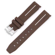 (Brown white line, 20MM) 20/21/22mm Silicone Strap for Rolex Black & Green Aquaman Series - Arc Mouth Design