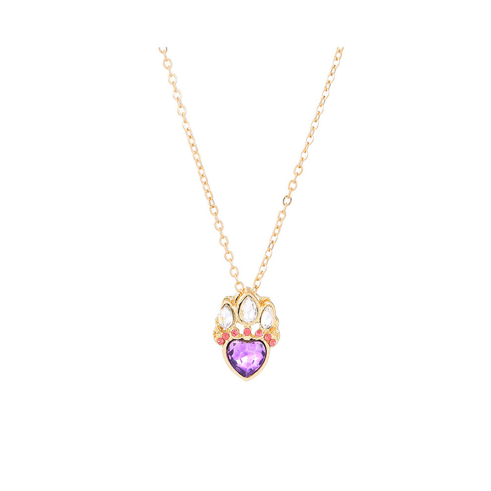 (Gold) Cartoon Hollow Heart Diamond Pendant - Simple Love Collarbone Necklace 413590758976