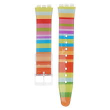 (Colour, 19MM) Swatch Replacement Rainbow PVC Strap - 17/19mm Accessories