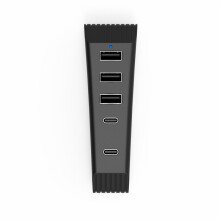 (Black) PS5 Slim 5-in-1 USB Hub Extender - VR2 Transport Expander Splitter
