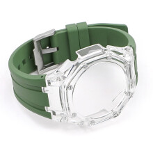 (Dark Green 1) G-Shock GAB2100/GA2100 Viton Rubber Strap & Case with Silver or Gold Buckle