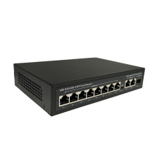 (EU) 8-Port Gigabit + 2 Gigabit + 1 SFP Full Gigabit POE Switch w/ Power Cord