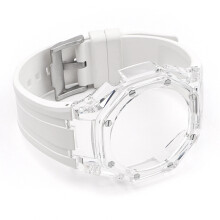 (White 1) G-Shock GAB2100/GA2100 Viton Rubber Strap & Case with Silver or Gold Buckle