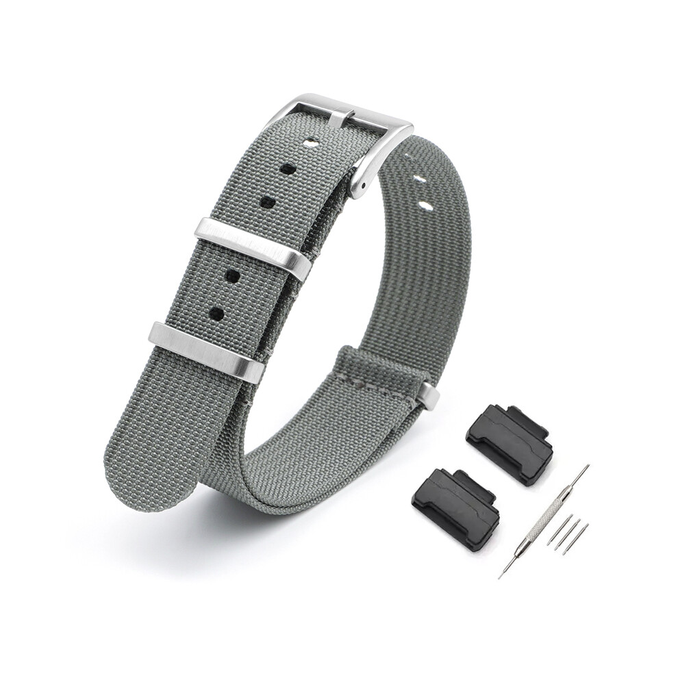 (Grey) Integrated Woven Nylon Strap for G-SHOCK GD120, G-5600, GA-110, 100, 120 Watch Band