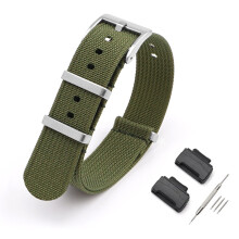 (Green) Integrated Woven Nylon Strap for G-SHOCK GD120, G-5600, GA-110, 100, 120 Watch Band