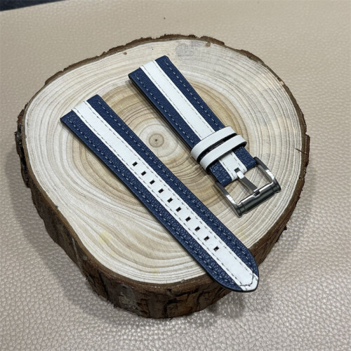 (B) Co-branded Series Strap Soft Genuine Leather Watch Strap Colour Blocking 22mm