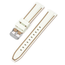 (Beige, 24MM) Two-Tone Silicone Strap for Huami, Samsung, Xiaomi, Huawei, GT2 | 20-26mm Sizes