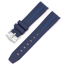 (Jewel blue blue line, 20MM) 20/21/22mm Silicone Strap for Rolex Black & Green Aquaman Series - Arc Mouth Design