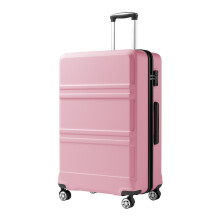 (Pink, 28Inch) 12/20/24/28 Inch ABS Sculpted Horizontal Design Suitcase Travel Luggage-Pink