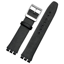 (Black) 17MM Padded Replacement Watch Strap for Swatch GB274, GN239, GB294, GB287