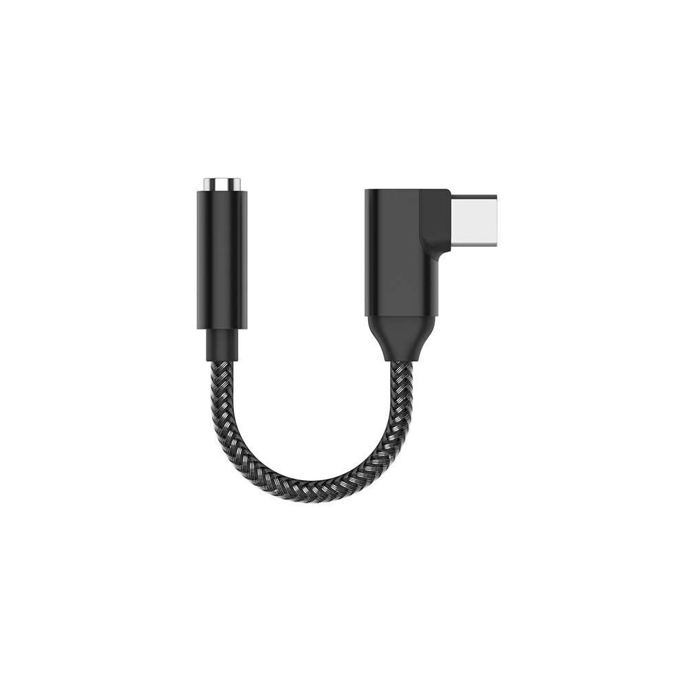 (Black) Type C To 3.5Mm Jack Stereo Aux Headphone Earphone Audio Adapter Cable Cord Black 413590848844