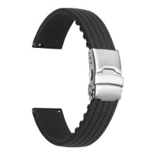(Black, 22MM) Silicone Strap for Blancpain X Swatch Scuba Fifty Fathoms - Pacific Ocean 20/22mm