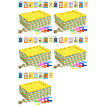 250 Pack Paper Picture Frames, 4x6 Colorful Photo Holder with Wooden Clips and String for Wall Decor and Party Supplies