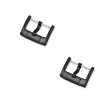 (22MM Black) 2PCS Stainless Steel Pin Buckle for Swatch 18/20/22/24mm Watch Straps Accessories