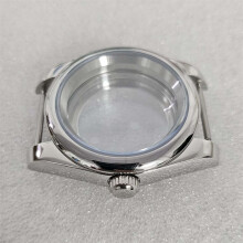 (36mm D) 36/39mm Rounded Stainless Steel Case Sapphire Glass Mirror For NH35/36 Movement