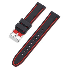 (Black 2, 22MM) Two-Tone Silicone Strap for Huami, Samsung, Xiaomi, Huawei, GT2 | 20-26mm Sizes