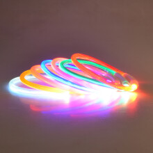 (Orange) LED USB Dog Collar Rechargeable Dog Collar Luminous Collar Luminous Luminous Safety Flashing Luminous Pet Collar