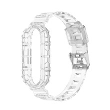 (White) Suitable for Xiaomi Band 8 Smart Band mi8 Glacier Series Transparent TPU Strap