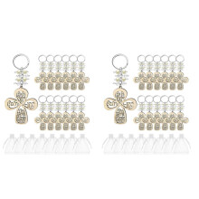 40 Pièces Baptême Faveur Porte-Clés Croix En Bois Porte-Clés Baptême Bois Conception Porte-Clés avec Sac pour Première Communion