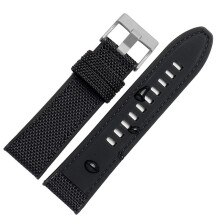 (Black, 24MM) 24/26/28mm Strap for Diesel CHIEFE DZ4500/DZ4506 - Nylon & Silicone Watchband