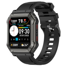 (Black) IP68 Waterproof Bluetooth Smartwatch: Fitness Tracker with Heart Rate Monitor for Sports Enthusiasts