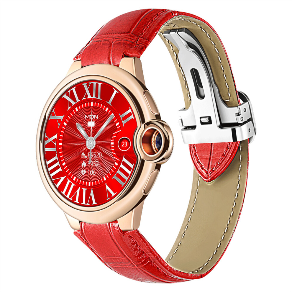 (Red) Aw28 Smart Watch: Bluetooth Calling, Heart Rate Monitor & Multifunction Features Red 413590832102