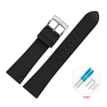 (Black) 22mm FKM Strap for Blancpain & Swatch Fifty Fathoms with Tools