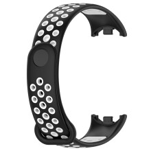 (Black and White) Xiaomi Mi Band 8 TPU Rubber Two-Colour Replacement Wristband