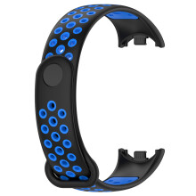 (Black and Blue) Xiaomi Mi Band 8 TPU Rubber Two-Colour Replacement Wristband