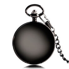 (Black glossy) Double Sides Opening Lid Classic Vintage Design Large Mechanical Pocket Watch